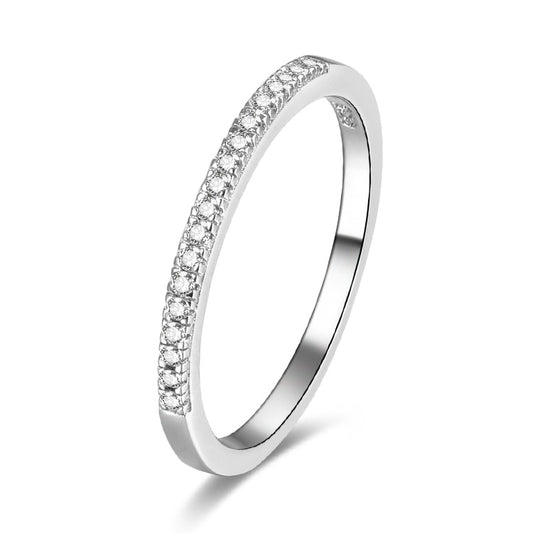 The Ari Ring - Half Pavé Wedding Band
